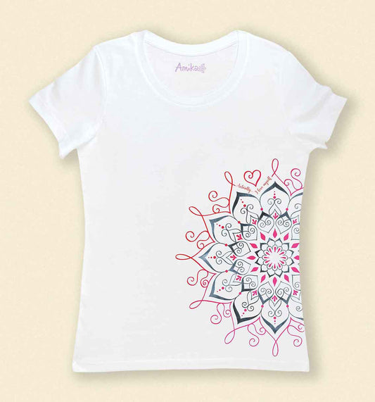 T-shirt mandala cotone bio - Actually I Love Myself